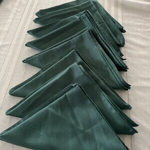 8 Forest Green Cloth Dinner Napkins- Cotton/Polyester -Hemstitched Edges 17" “Ho